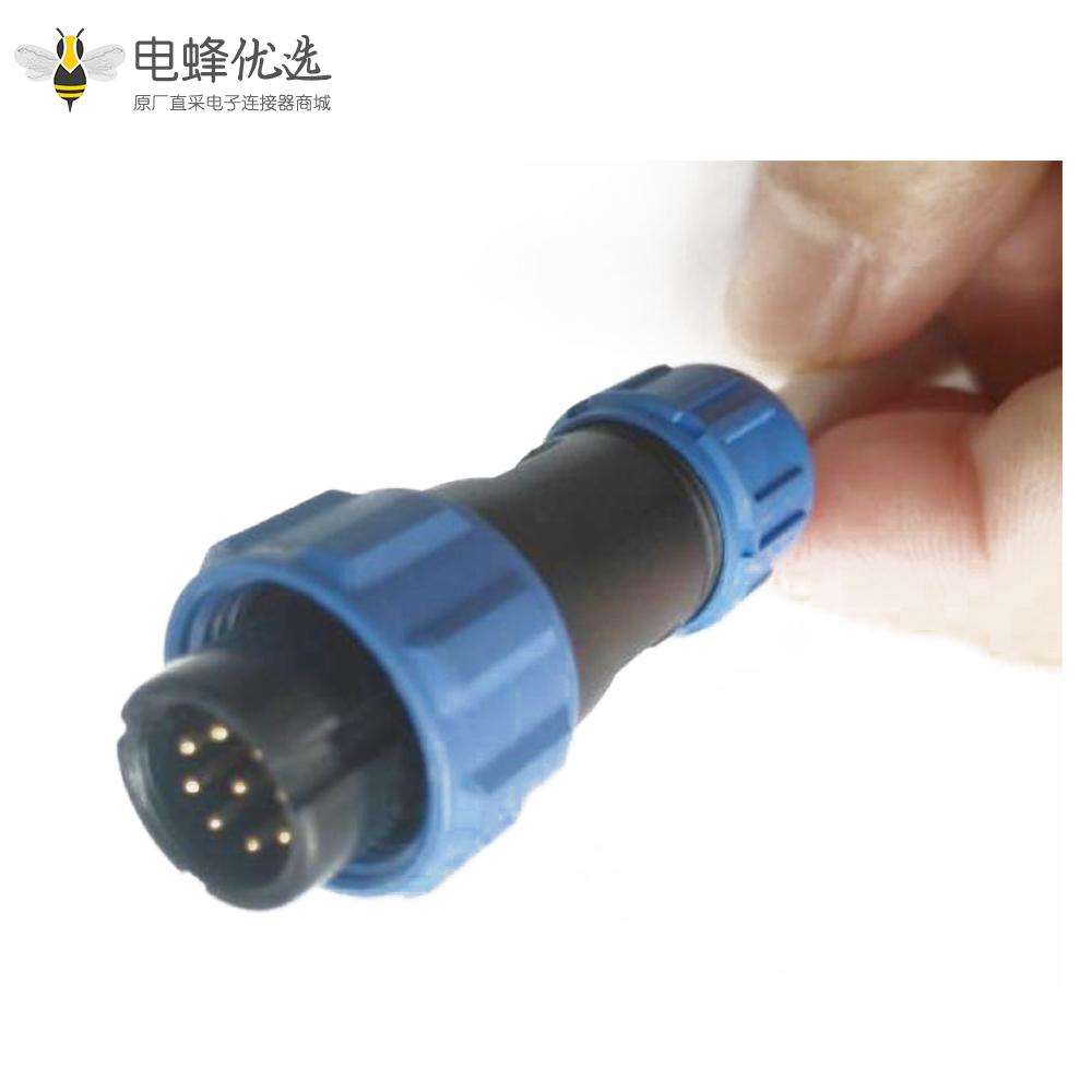 SP17系列9芯公插头+母圆螺母插座一对后锁板安装