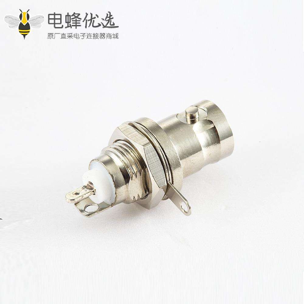 BNC接地50&Omega;直式母头面板安装后锁穿墙焊接接线接地