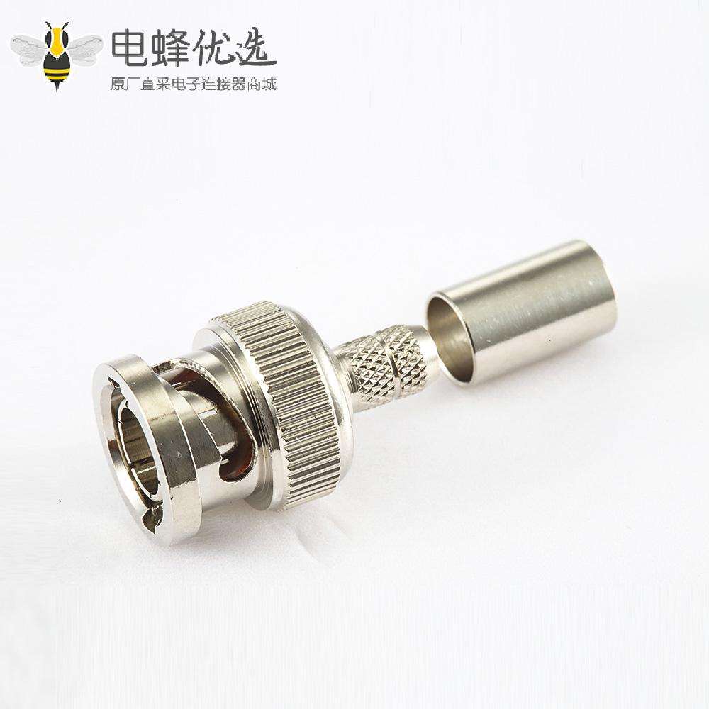 RG6BNC压接连接器用于RG6/SYV75-5的75&Omega;公头直式接线压接