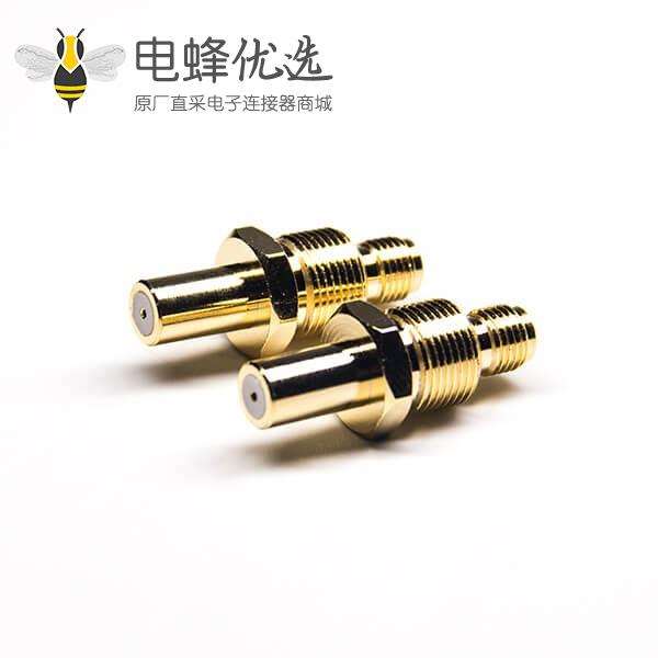 SMA母头接头直式镀金前锁穿墙焊接式50欧姆