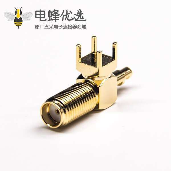 镀金母头sma插板开天窗压接镀金连接器