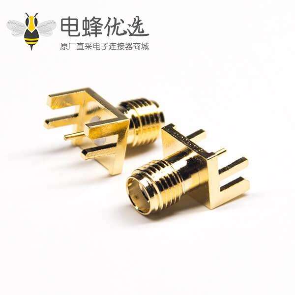 直式卡板sma接头镀金接PCB板母头50欧姆