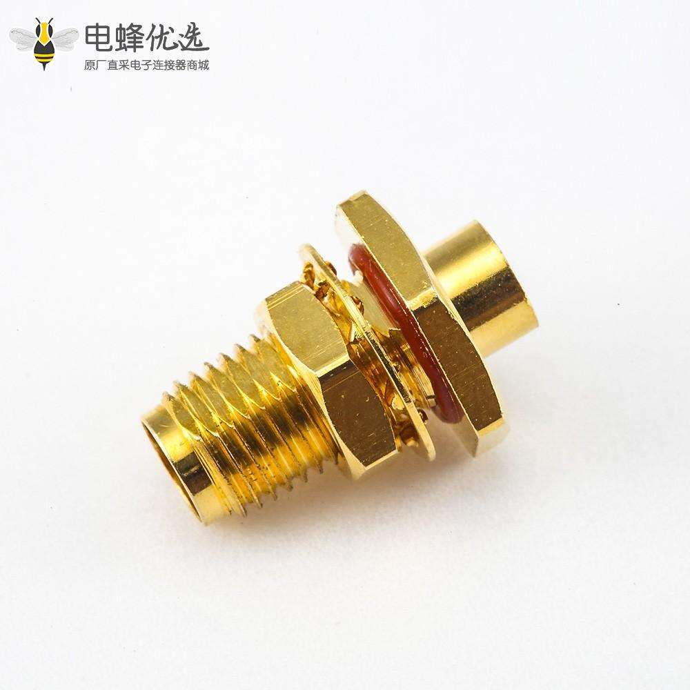 半柔/半刚-3防水SMA连接器直式母头前锁穿墙焊接