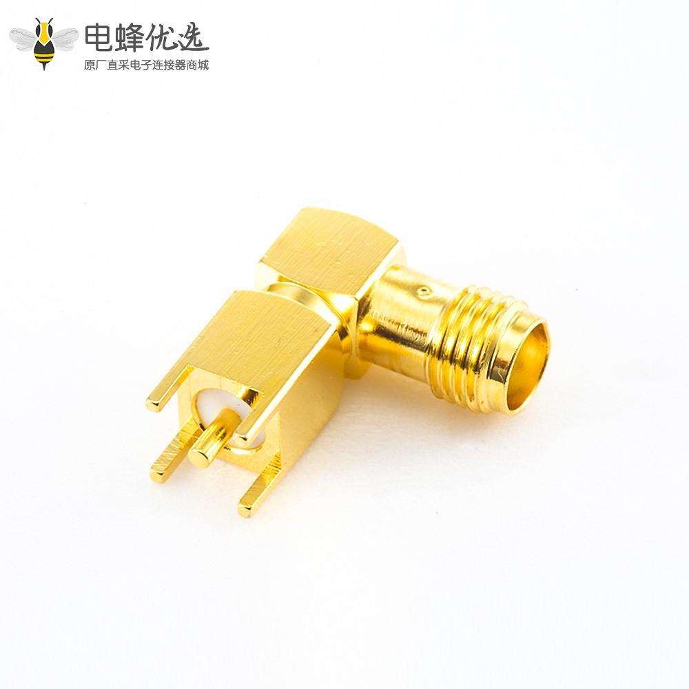 SMA连接器弯插母头PCB安装