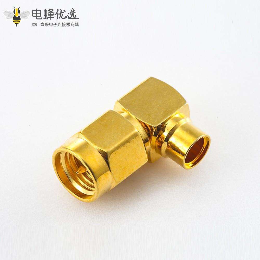 半柔/半刚性-3弯式SMA连接器公头焊接