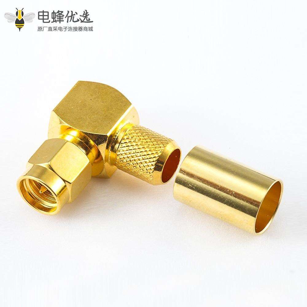 用于5D-FB / LMR300接线SMA公头弯式焊接头