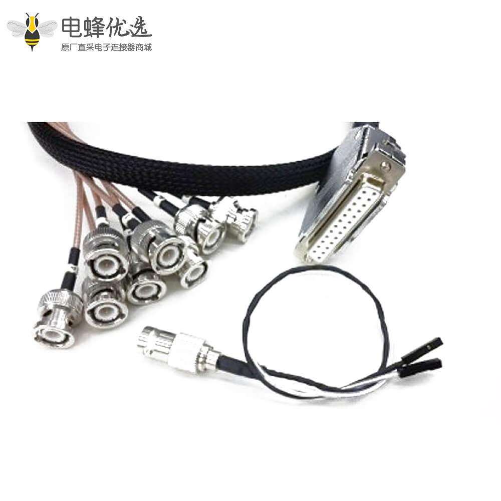 D-Sub接口25芯母头1转8 BNC公头直式连接线