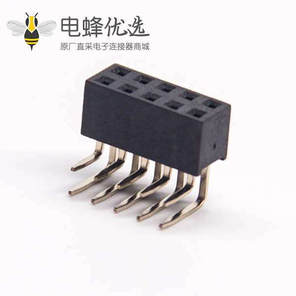 焊接弯排针母座连接器1x5Pin穿孔式插PCB板安装