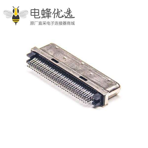 SCSI接口68针VHDCI公头直式夹板式PCB板安装连接器