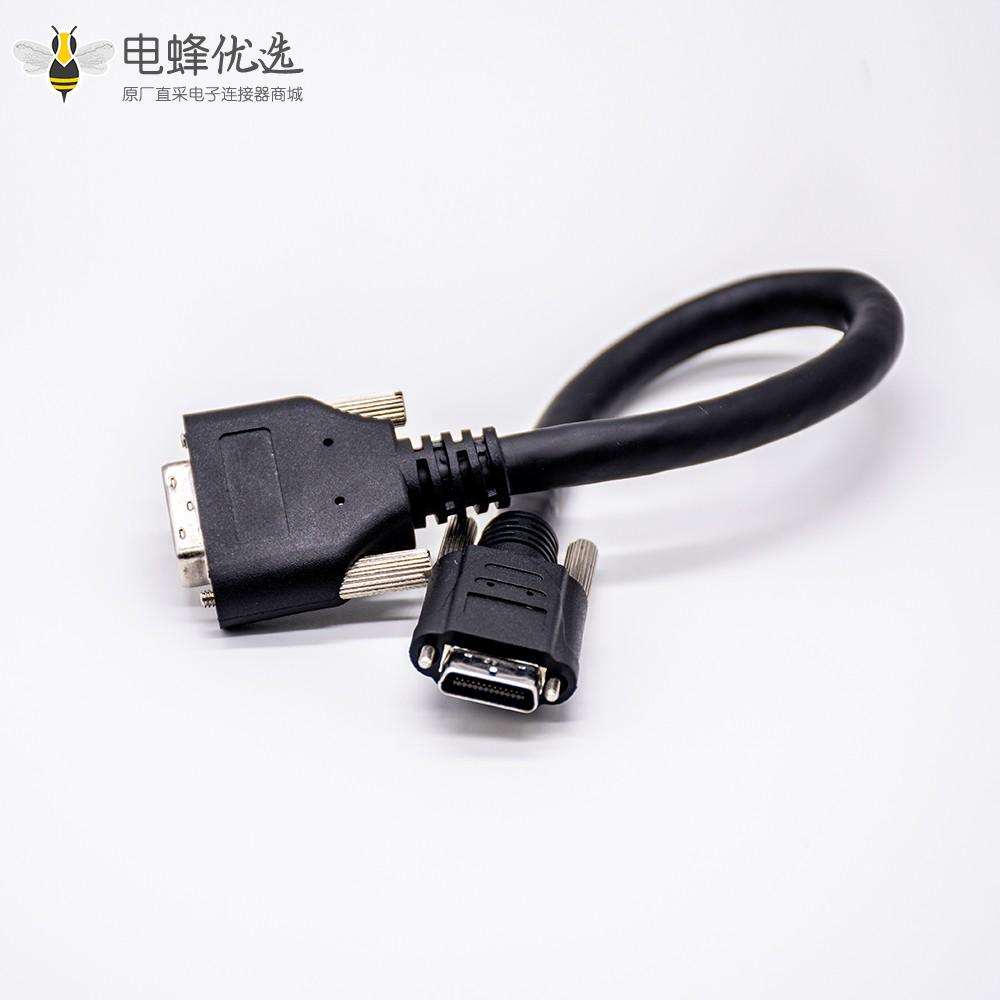 VHDCI公头26针转SCSI公头26针电缆直式注塑电缆0.25米