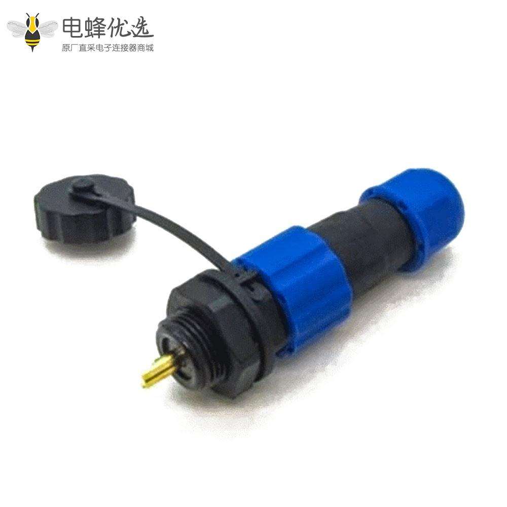 SP13系列1芯公头+母插座一套对接款直式面板安装防水航空连接器