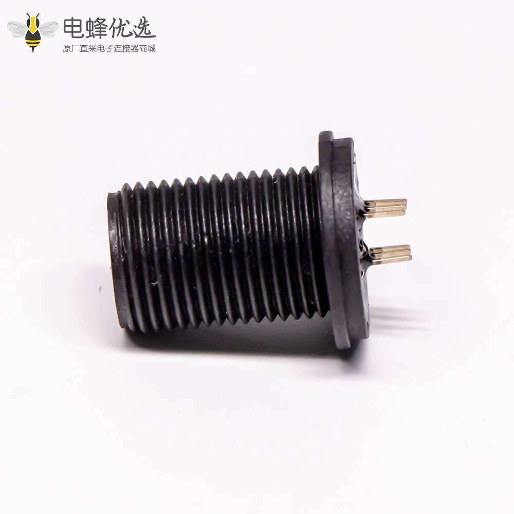 Mini USB母插座直式5芯PCB板安装插孔穿墙IP67