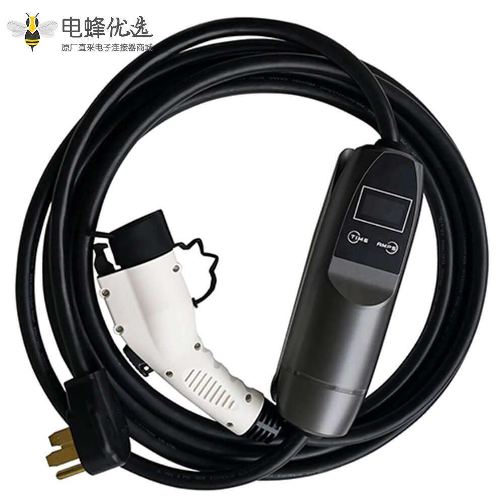 美标新能源电动汽车充电器宝马X5混动版奔驰GLE550e奔驰S550e福特CMAX便携式充电桩枪线 美标5米