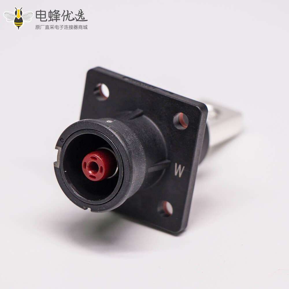 单芯大电流连接器弯式8mm黑色插头插座一套125A带孔铜牌连接