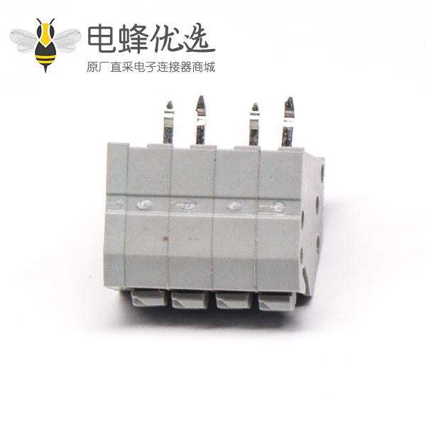弹簧式端子4孔4芯2.5mm灰色直式插板接线连接器