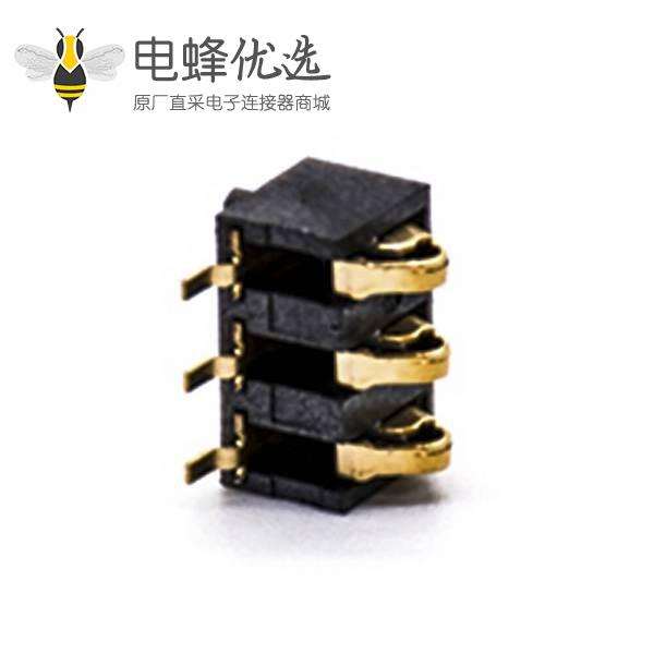 3芯连接器间距2.5MM电池座连接器弹片式镀金