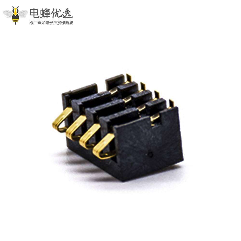 电池座弹片式2.5PH塑高6.7H 4芯卧式电池连接器