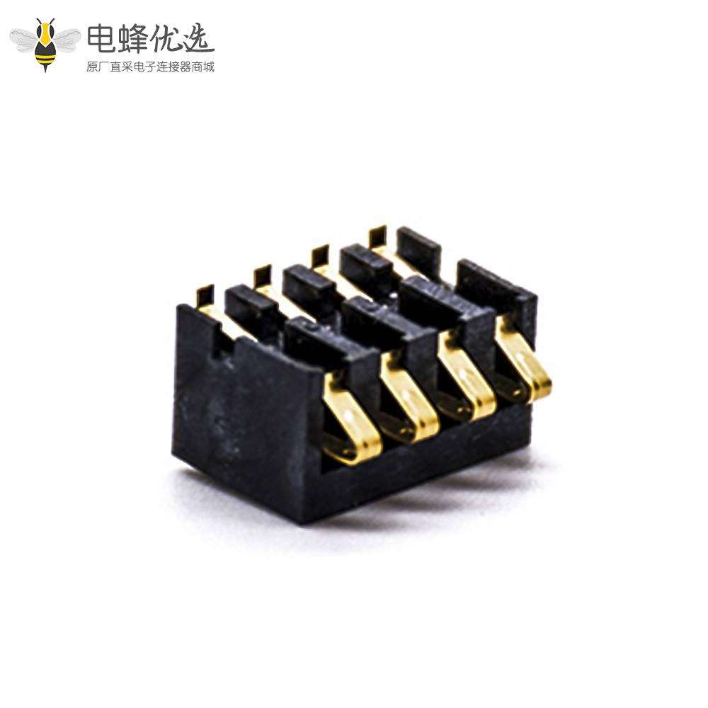 电池座弹片式2.5PH塑高6.7H 4芯卧式电池连接器