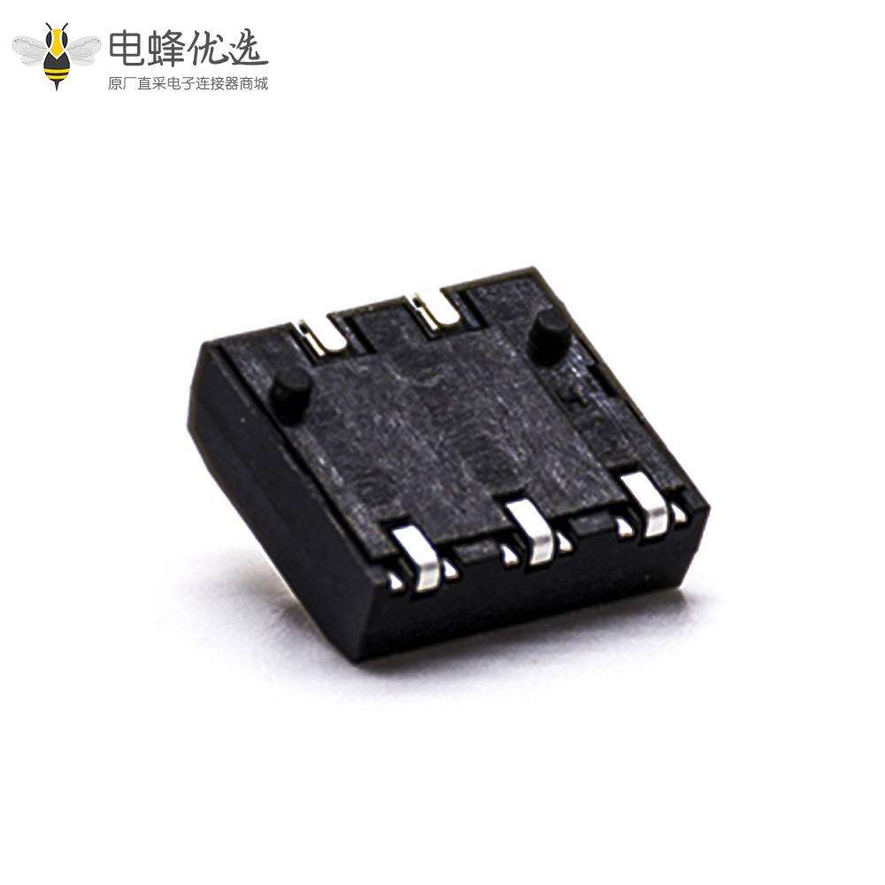 3P电池插座4.0MM间距手机电池接触片塑高4.0H