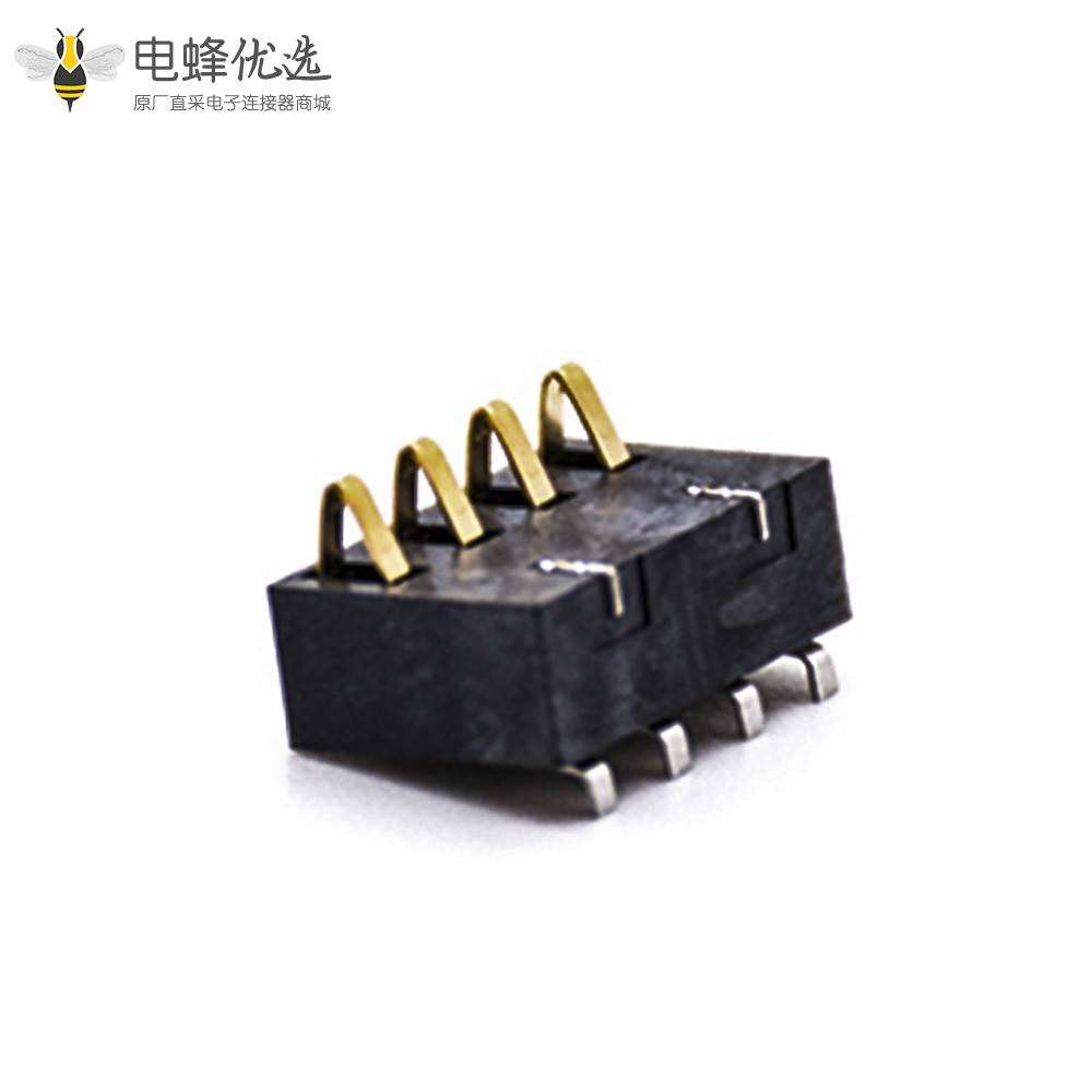 手机电池接触弹片镀金4芯2.5MM间距PCB板安装