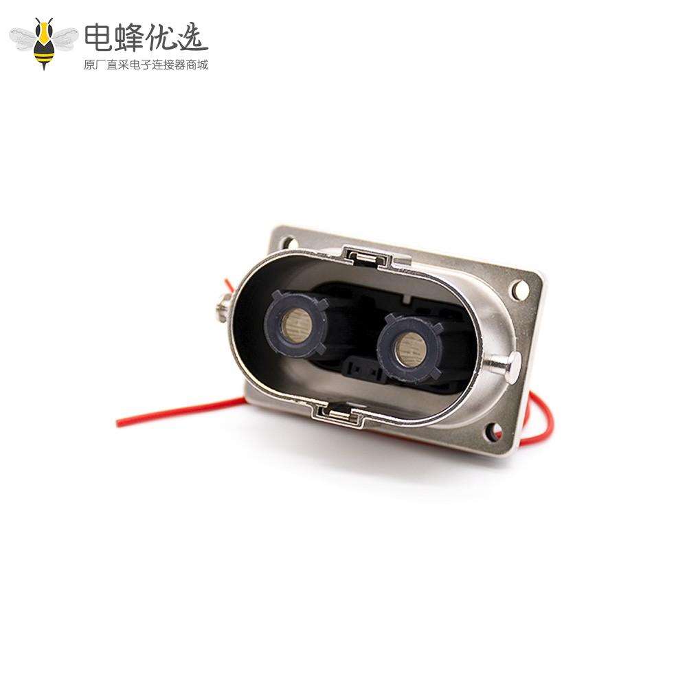 电池连接器2芯125A弯金属插头插座一对安费诺泰科替代款U键位接25平方线