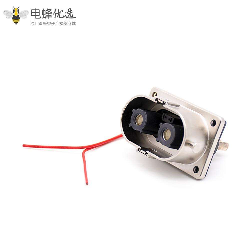 电池连接器2芯125A弯金属插头插座一对安费诺泰科替代款U键位接25平方线