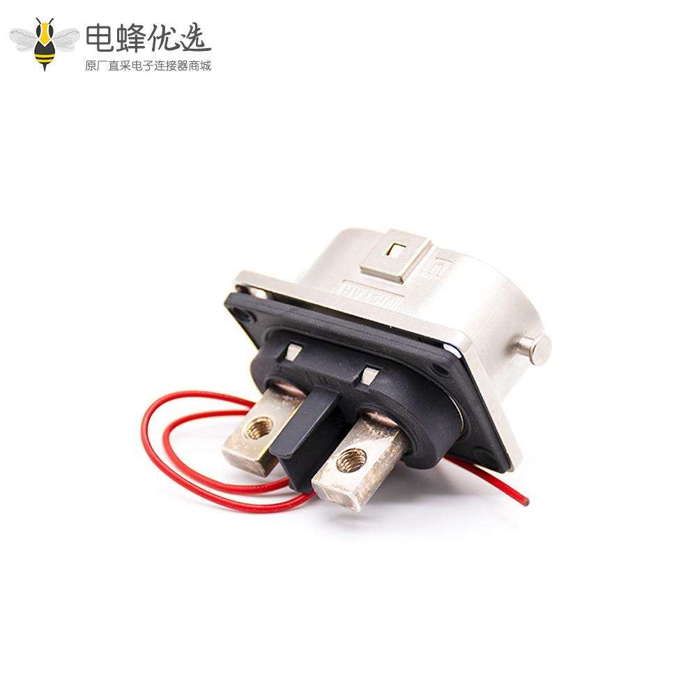 电池连接器2芯125A弯金属插头插座一对安费诺泰科替代款U键位接25平方线