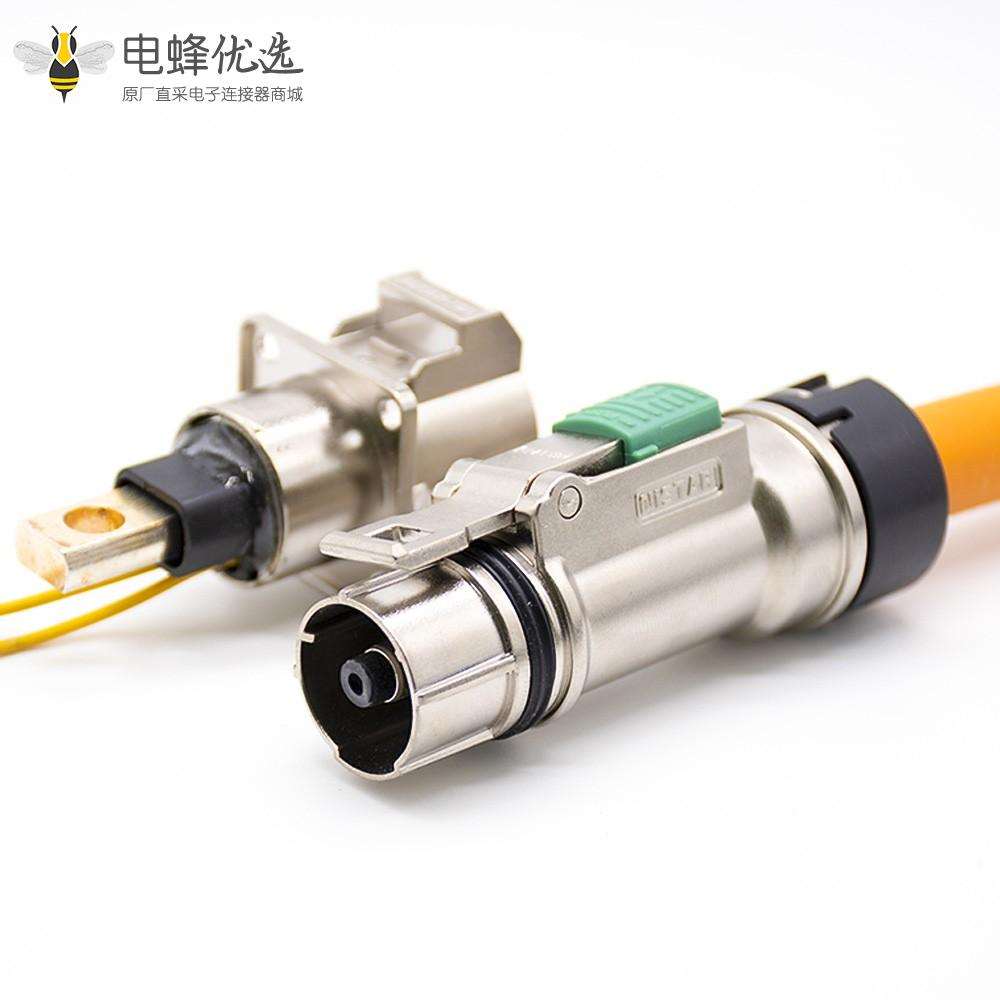 高压插座直式单芯金属直头插头+插座接25平方线电流125A互锁连接器