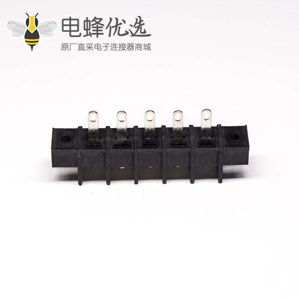 焊线端子黑色5芯直式栅栏式PCB板安装接线端子