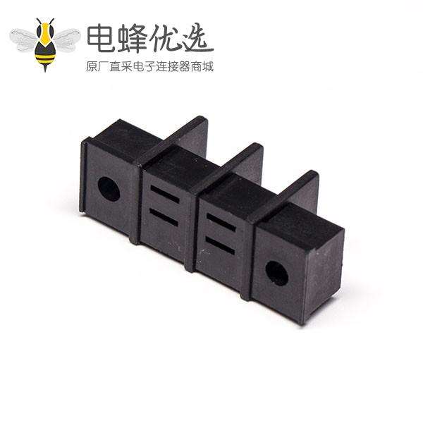 栅栏式带耳朵2p接线端子直式2孔法兰不带针黑色