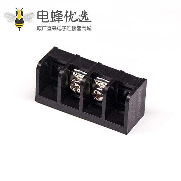 栅栏端子排黑色2芯直式穿孔式PCB板安装