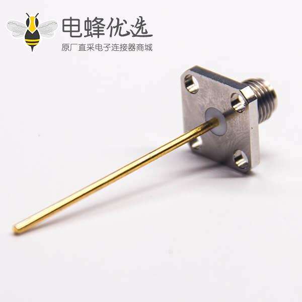 直式SMA母头4孔法兰带镀金针