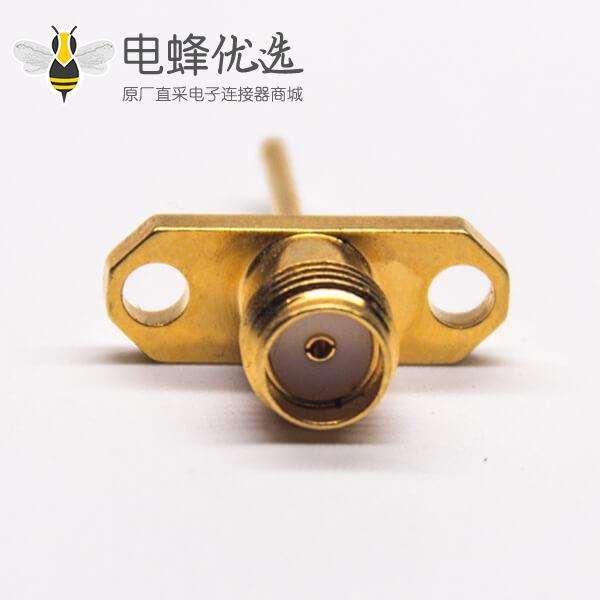 镀金SMA母头2孔法兰接PCB板