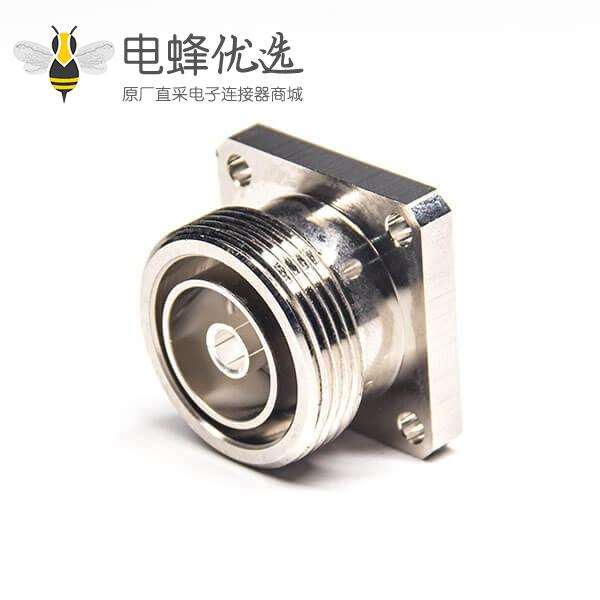 7/16法兰母头直式面板防水铜镀镍焊线插座