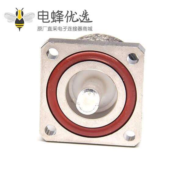 7/16法兰母头直式面板防水铜镀镍焊线插座