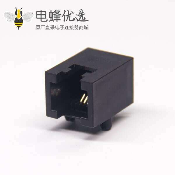 rj11插座模块6p4c弯式无灯全塑连接器插板