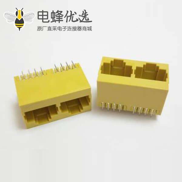 双rj45接口插座1&times;2直式180度插板式不带屏蔽不带灯