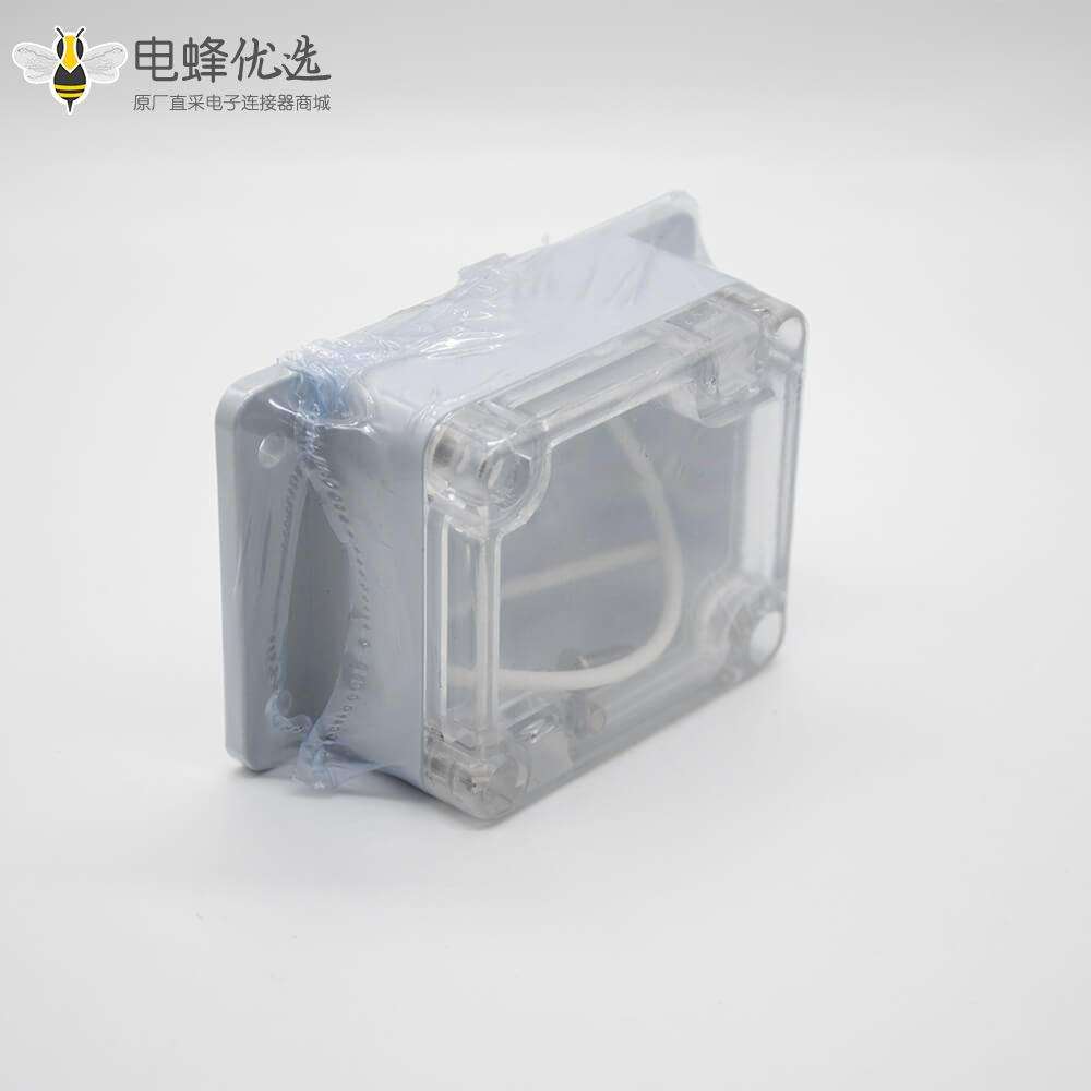 防水电缆接线盒矩形58&times;63&times;35透明盖带耳ABS塑料螺丝固定