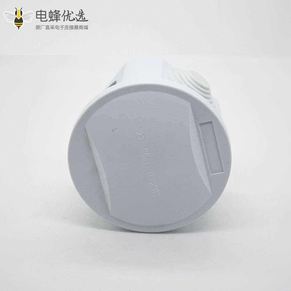 防水型接线盒圆形80&times;50螺丝固定IP55ABS塑料密封防水盒