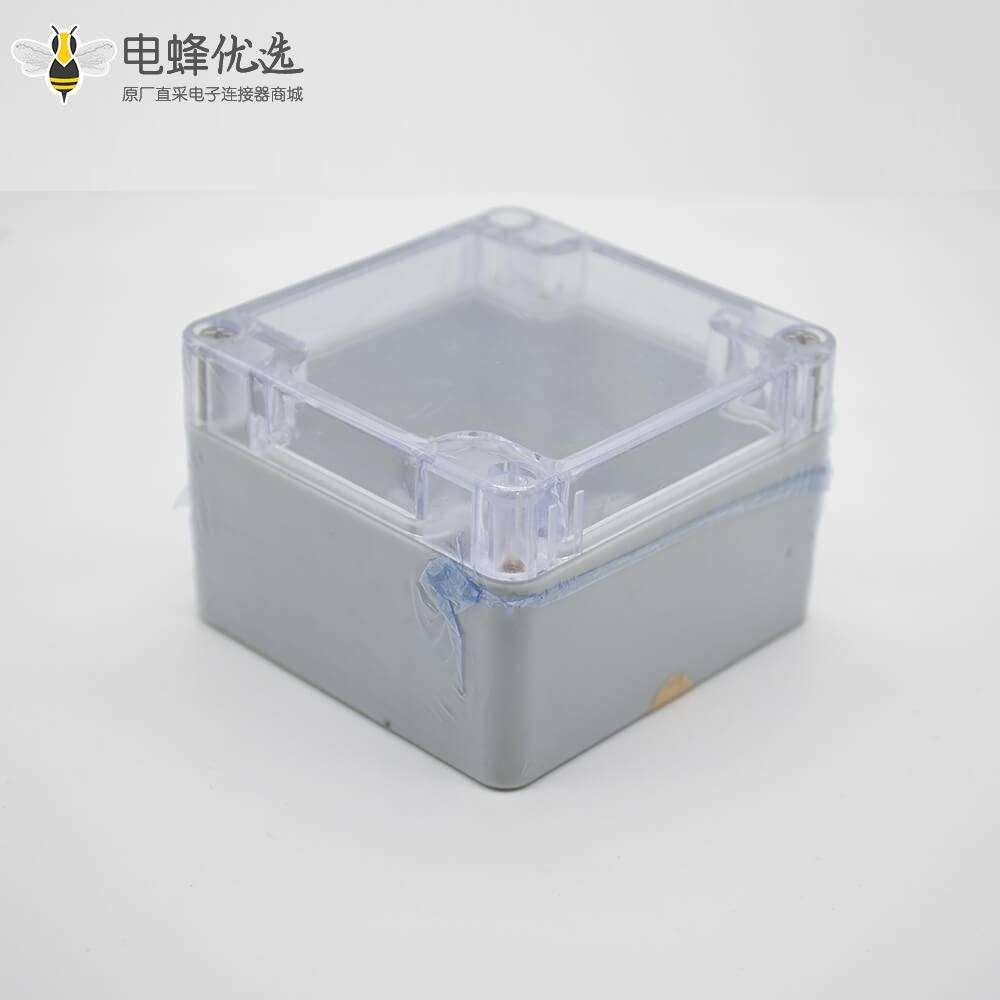防水防尘接线盒矩形81&times;83&times;56螺丝固定ABS透明塑料盖