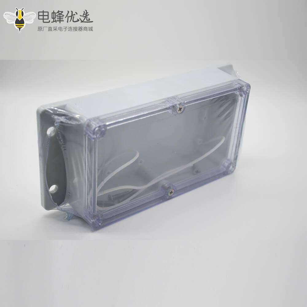 塑料防水盒带耳90&times;158&times;60螺丝固定透明盖ABS电缆接线盒