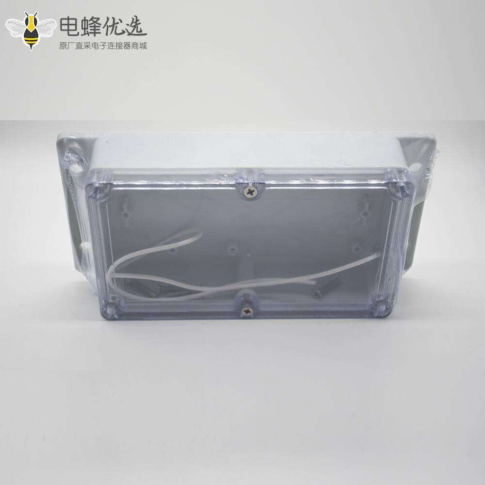 塑料防水盒带耳90&times;158&times;60螺丝固定透明盖ABS电缆接线盒