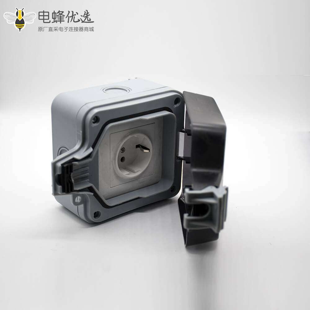 防水插座箱定制化ABS塑料壳体卡扣安装防溅户外电源插座盒