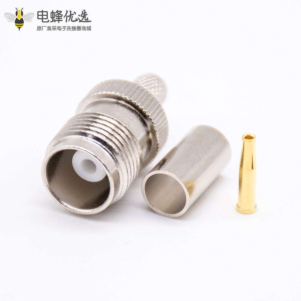 TNC母头插头直式接压接电缆RG58