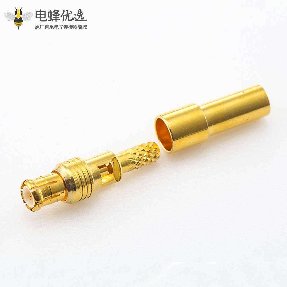 压接连接器MCX接头公头直式铜镀金50&Omega;