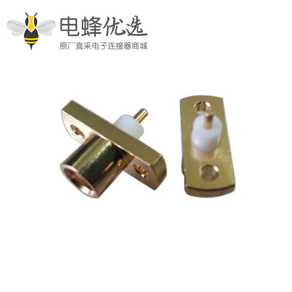 有线电视 接头直式2孔法兰盘面板安装mcx母头连接器