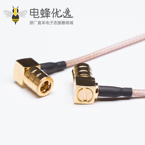 同轴线 SMB线材弯头母头双头接棕色定制长度线材RG316
