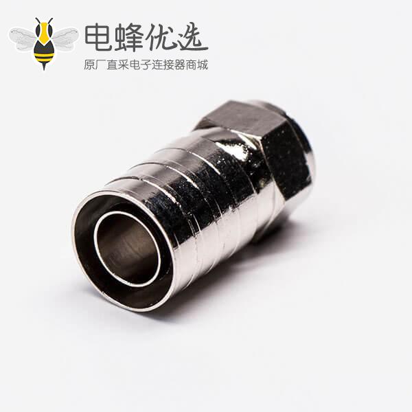 F接头连接器接RG11直式铜制注塑接同轴线缆