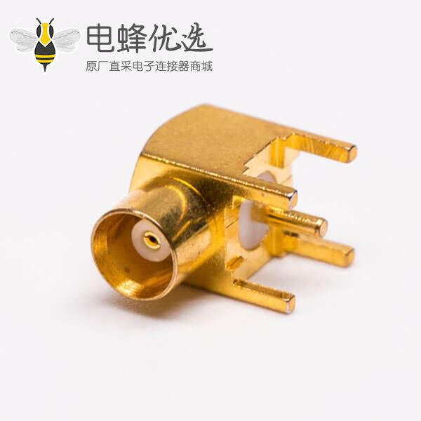 MCX母头90度射频同轴连接器接PCB板