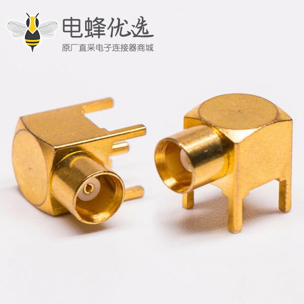 MCX母头90度射频同轴连接器接PCB板